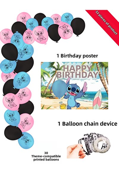 snowparty Stich Stitch Lilo and Stiç Birthday Party Decorations with Balloons...