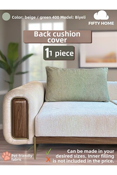 Fifty Home 1Pcs Large Backrest Cushion Cover - Back Cushion Pillow Cover with...