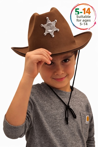 TOYFEST Детска каубойска шапка за деца на възраст от 5 до 14 години