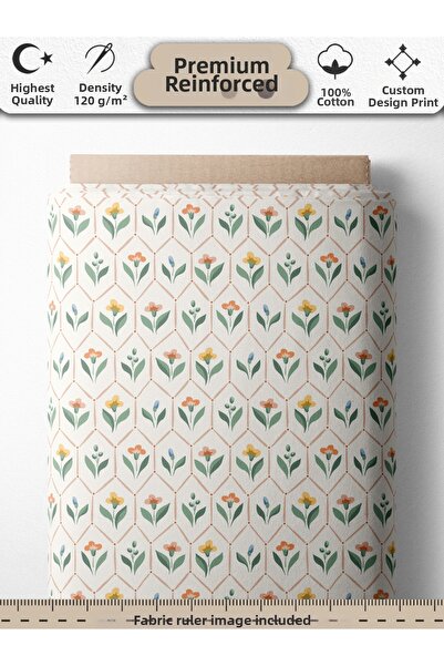 FabricsTown قماش رانفورس قطن 100%، مقاس 100×240 سم، 120 جم/م²، طباعة رقمية، ت...