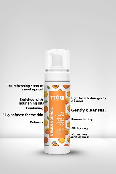 TTO -X Moisturizing Shower Foam Apricot & Apricot Kernel Oil 200ml