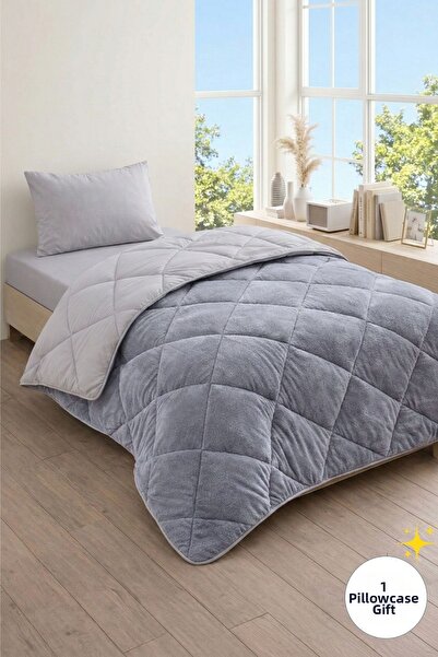 Formeya لحاف ويلسوفت فاخر فردي باللون الرمادي ذو وجهين 155×215 سم