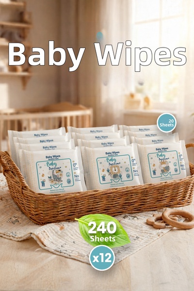 Papilion Small Size Portable Sensitive Baby Wet Pocket Wipes 20X12 240 Sheets...