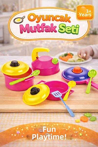 hak-iş oyuncak طقم مطبخ ملون مفرغ من الهواء - طقم أواني طهي