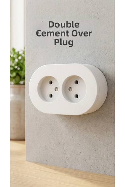 Generic Brand Double White Grounded Socket Modern Surface Mounted Design Wall...