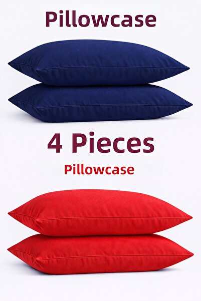 SADEN HOME Cotton Pillow Cases Dark Blue-Red 50X70 cm