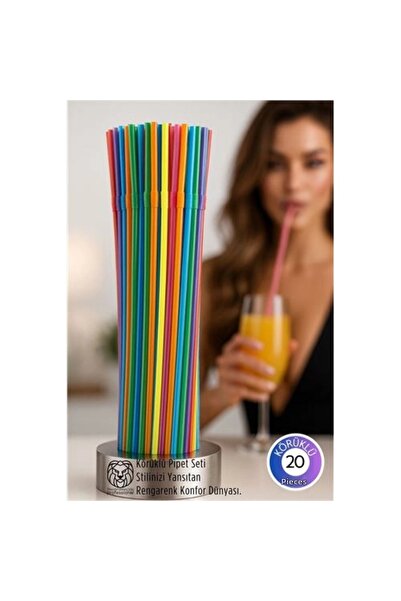 shopwave Rainbow Series: Set of 20 Flexible Bellows Luxury Drinking Straws – ...