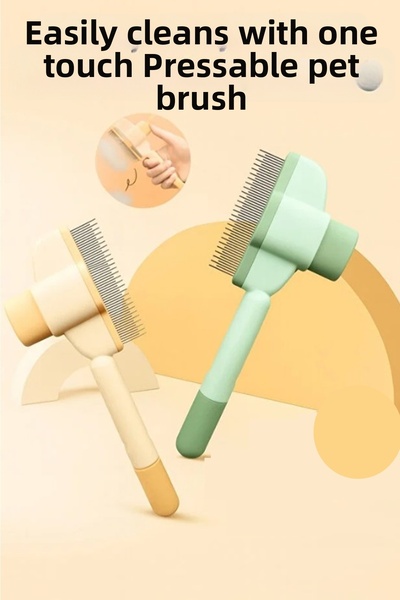 Enjoy One-Button Easy Cleaning Press-Type Cat Dog Comb Hair Remover Cat Comb ...