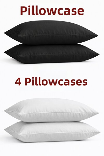 SADEN HOME قطن غطاء وسادة أسود-أبيض 50X70 سم