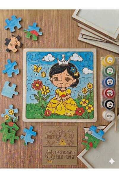 Hobiuniverse مجموعة تلوين الأميرات الخشبية للأطفال - مجموعة مونتيسوري التعليم...