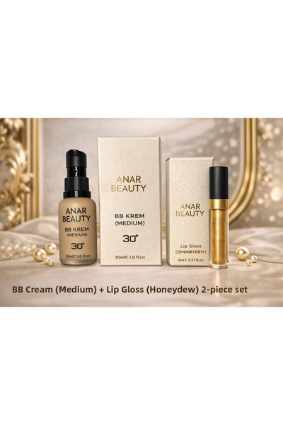 Anar Beauty Bb Cream-30Ml (Medium) + Lip Gloss - Shine Lip Oil Gloss (Honeyde...