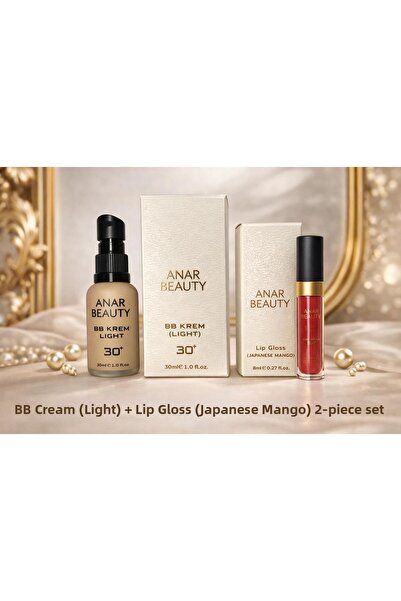 Anar Beauty Bb Cream-30Ml (Light) + Lip Gloss - Shine Lip Oil Gloss (Japanese...