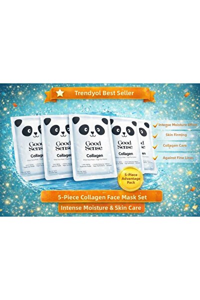 Good Sense مجموعة من 5 أقنعة ورقية للوجه من باندا كولاجين للترطيب المكثف ومكا...