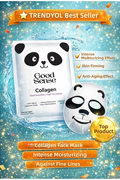 Good Sense Panda Patterned Collagen Paper Face Mask Intensive Moisturizing An...