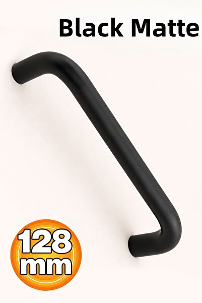 Badem10 Matte Black Drawer and Cabinet Handle 128 mm Modern Furniture Handle ...