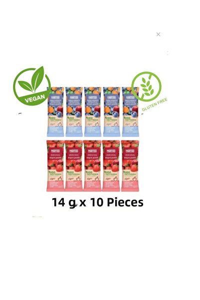 Harras 14 جرام × 10 قطع من حبوب الفاكهة النباتية - الفراولة والتفاح والتوت
