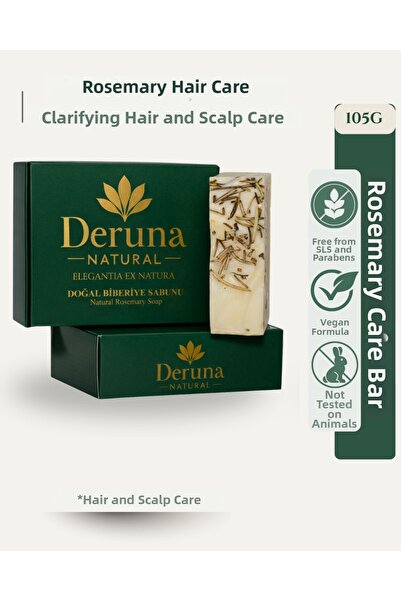 DERUNA NATURAL Rosemary Soap - Anti-Hair Loss - Hair & Skin Revitalizing Care...