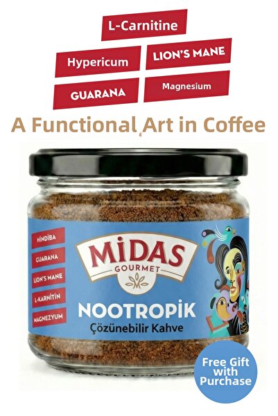 Midas Gourmet قهوة الهندباء - تحتوي على إل-كارنيتين، والجوارانا، وعرف الأسد، ...