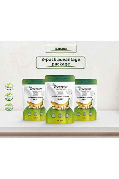 Freezeva 3-Pack Freeze Dried Banana (Freeze Dried Strawberry) Freeze Dry Bana...