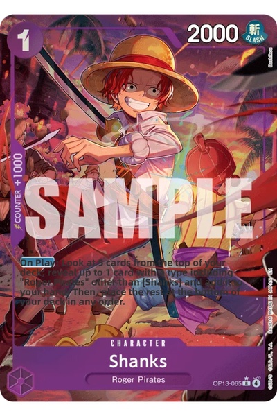 Bandai TCG بطاقة لعبة مرخصة من One Piece Shanks OP13-065-P1 (EN - Rare Altern...