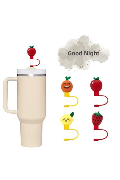 GECEDENİZ Pipette Stopper Thermos Compatible Fruit Three-Dimensional Apple