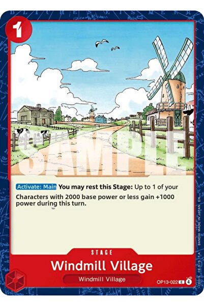 Bandai TCG بطاقة اللعب المرخصة من One Piece Windmill Village OP13-022 (EN)