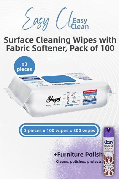 Sleepy منشفة تنظيف سطح الماء 100 × 2 قطعة وملمع الأثاث لافندر