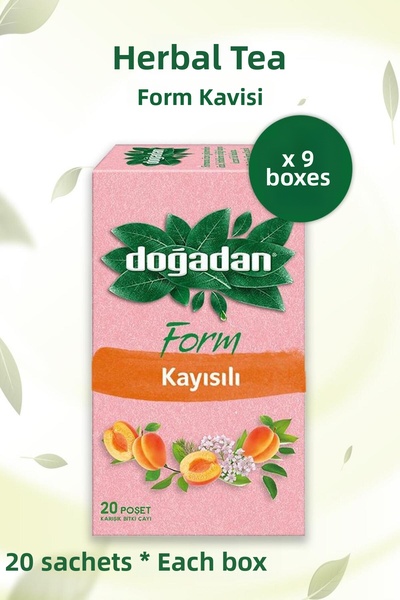 Doğadan شاي فورم بالمشمش 20 × 9 قطع