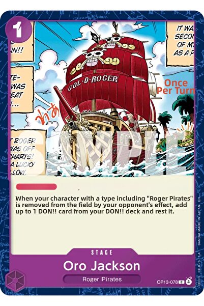 Bandai TCG بطاقة ألعاب مرخصة من ون بيس أورو جاكسون OP13-078 (EN)
