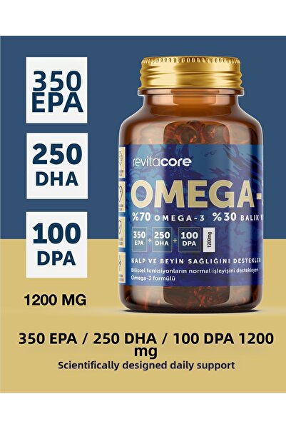 RevitaCore أوميغا-3 60 كبسولة - 350 EPA + 250 DHA + 100 DPA - مكمل غذائي يحتو...