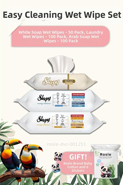 Sleepy ROSIE Set of 3 Easy Cleaning Wet Wipes