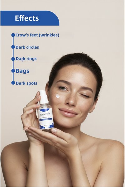 muvilab Anti-Puffiness, Brightening, Moisturizing Cream for Under-Eye Area, Dark Circles, Wrinkles, and Puffiness