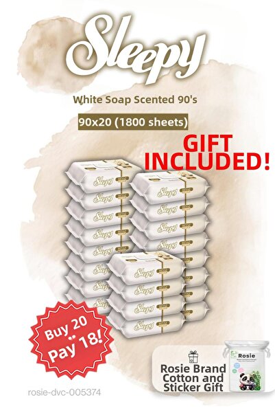 Sleepy اشتري 20 واحصل على 18 من المناشف المبللة المعطرة بالصابون الأبيض من ال...