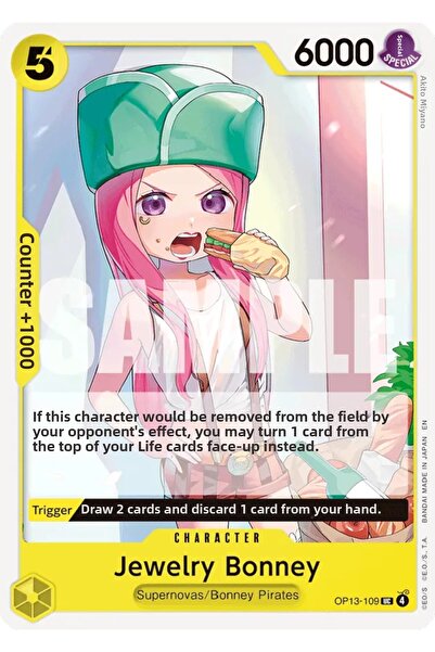 Bandai TCG بطاقة لعب مرخصة من ون بيس جويلري بوني OP13-109 (EN)