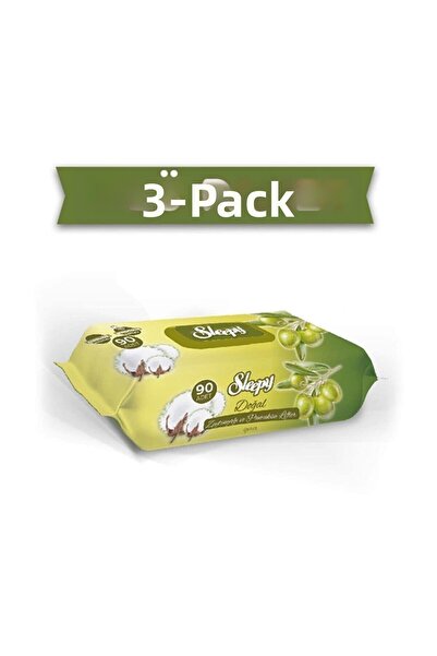 Sleepy منشفة مبللة بزيت الزيتون 90 عبوة من 3 قطع