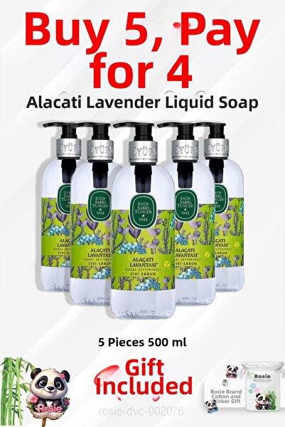 Eyüp Sabri Tuncer صابون سائل 500 مل ألاكاتي لافندر اشترِ 5 واحصل على 4 وروزي قطن