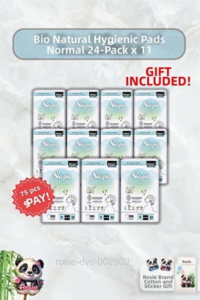 Sleepy فوط صحية عادية 24 قطعة من بيو ناتشورال اشترِ 11 واحصل على 9 مجانًا وروزي