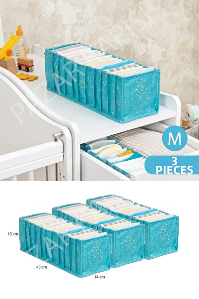 Pazar Kapısı 3 τεμάχια Baby Baby Room Ακορντεόν Συρταριέρα Organizer Blue M Size
