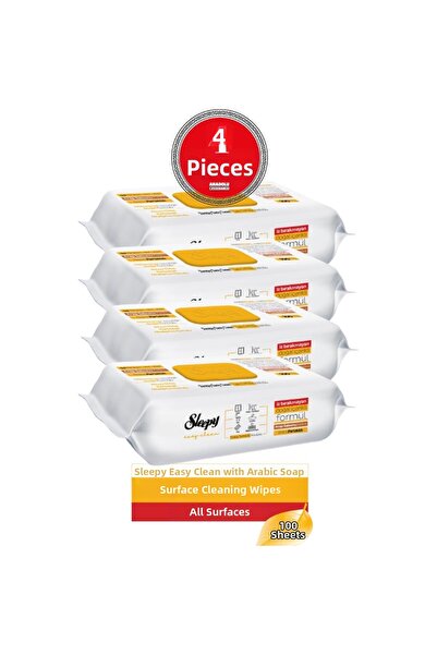 Sleepy مناشف تنظيف الأسطح بالصابون 100 قطعة 4 قطع