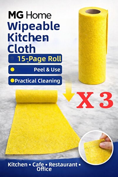 VENON 3 لفات ❤️   15 × 3: 45 ورقة ❤️   مناديل تنظيف سويفتك الصفراء على شكل رو...