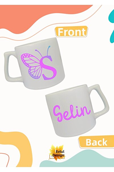 Eylül Design Letter S Butterfly Letter and Name Lettered Double Direction Pri...