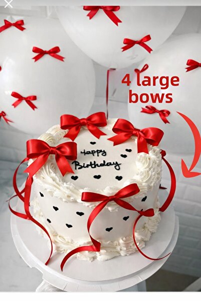 Esram Butik 5 قطع كبيرة الحجم + 40 قطعة صغيرة من أشرطة الزينة - أشرطة ساتان ل...