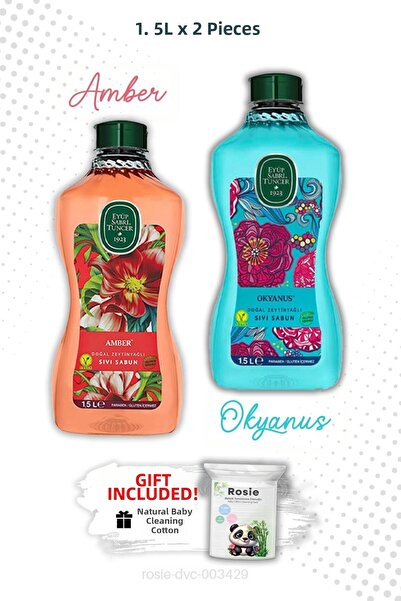 Eyüp Sabri Tuncer 1.5 لتر صابون سائل المحيط والعنبر أيوب صبري تونجر وروزي