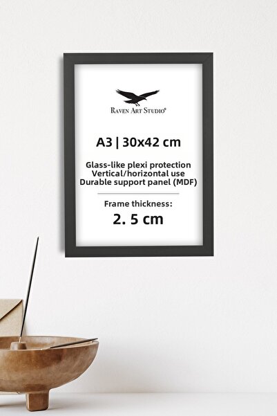 Raven Art Studio Casual A3-30X42Cm Gray Picture Photo Document Poster Documen...