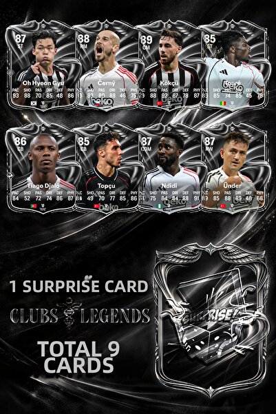 BERKANTTP حزمة بطاقات فوت سيريز باللونين الأسود والأبيض + 1 بطاقة كلوب ليجند ...