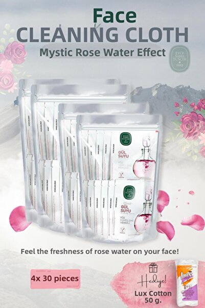 Eyüp Sabri Tuncer Mystical Rose Water 120-Pack Facial Cleansing Wipes and Cot...