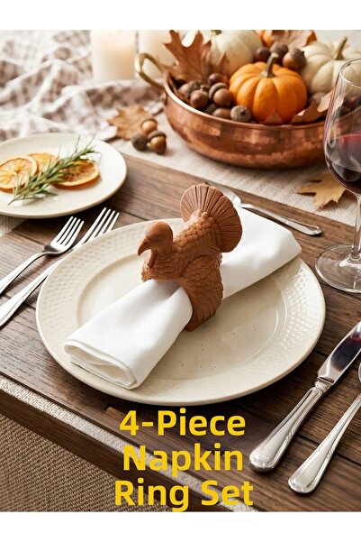 3D 4 Pieces of Rustic Figured Napkin Rings, Napkin Ring, Napkin Ring