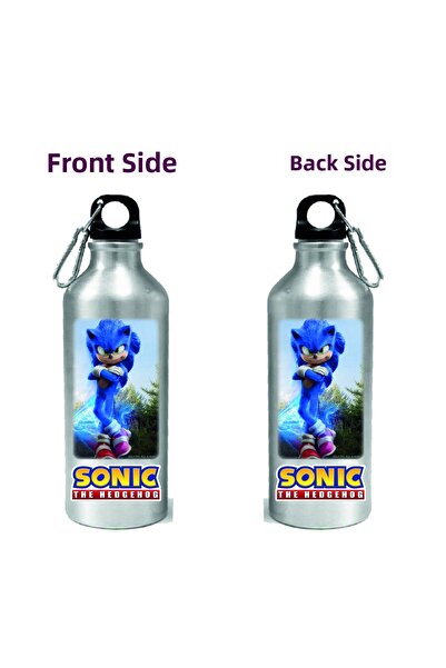 DKDZ SHOP Metal Silver Hooked Printed Water Bottle 600ml.