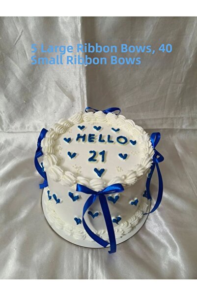 Esram Butik أزرق بلون الكوبالت أزرق 5 قطع كبيرة + 40 قطعة صغيرة من أشرطة الزي...