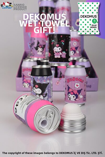 kuromi "DEKOMUS مناديل مبللة مع هدية" مرخصة "مفردة" مبراة تصميم كوكا